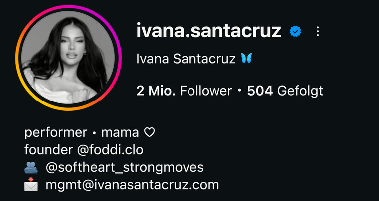 Ivana Santacruz auf Instagram