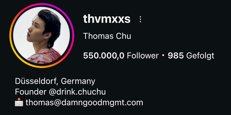 Thomas Chu auf Instagram